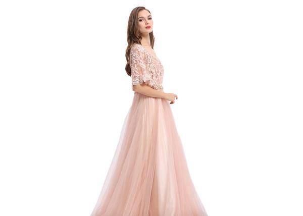 Elegant Europe Style Evening Dinner Dresses A - Line Soft And Romantic