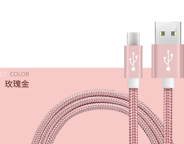 1m 2m 3m Usb To Micro Usb Charging Cable Copper Nylon Braided Type C Technology