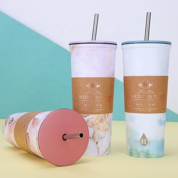 Leakproof Stainless Steel Travel Cups With Straws BPA Free
