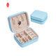 Leather Pu Leather Jewelry Box  Earring Holder Zipper Portable Jewelry Organizer