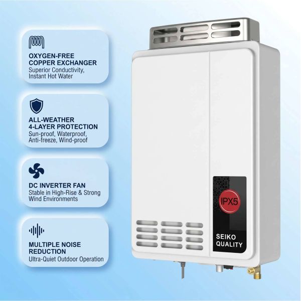 LPG/NG Gas Water Heater Outside Tankless Exterior Gas Water Heater Easy Operation