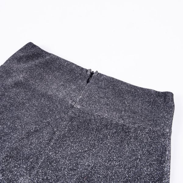 Silver Silk Ladies Casual Pants , Women's High Waisted Wide Leg Pants