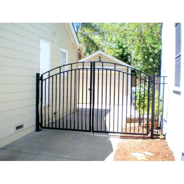 House Gates Design Garden Black Iron Fence Panels , Outdoor Metal Fence