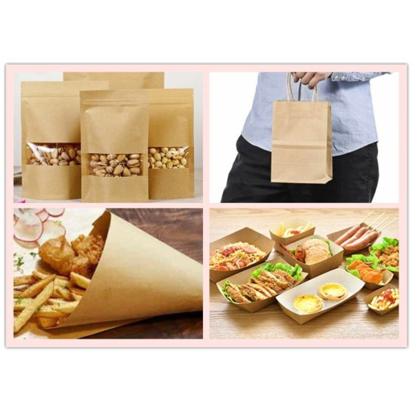 FSC Certified Food Packaging Brown Kraft Paper Jumbo Roll FDA Certified 50gsm 50gsm 60gsm Food Packaging Natural Brown Kraft Paper Jumbo Roll