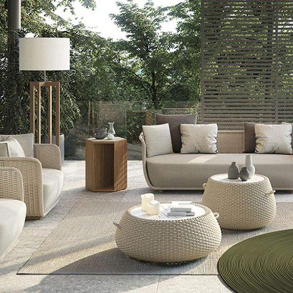 Outdoor Sofa Furniture Combination Rattan / Wicker Easy to Washable for Villa Garden