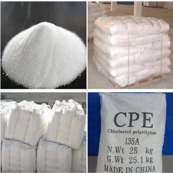 Le modificateur chloré d'impact de PVC de CPE 135A de polyéthylène pour le PVC siffle la poudre blanche