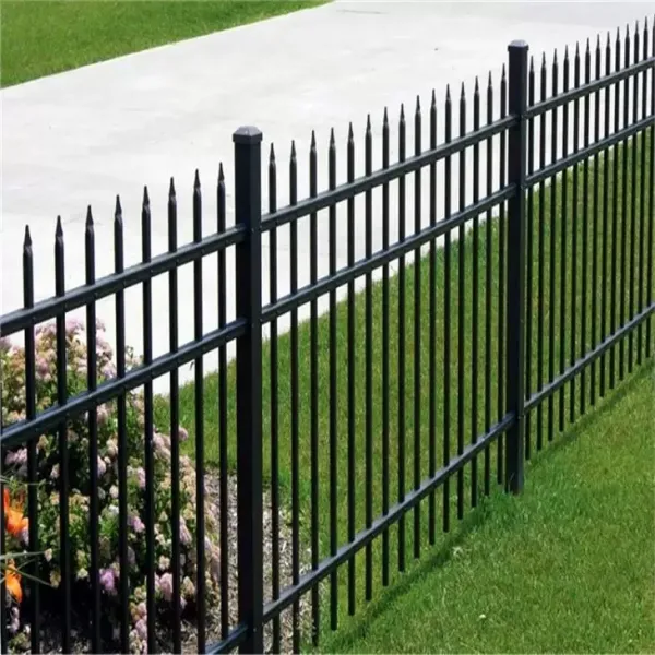 Black Galvanized 6ft 8ft Wrought Iron Fence Steel Picket Fence Panels