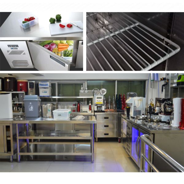 0.4L Industrial Catering Fridge Stiainless Steel Under Counter With Backsplash