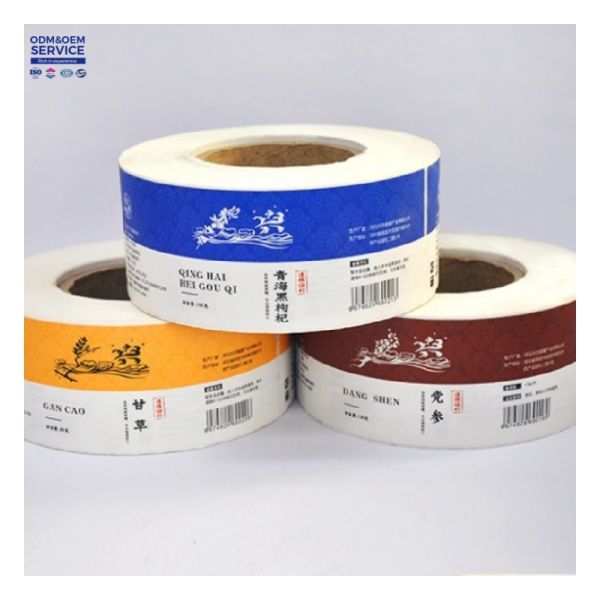 Hot Stamping Adhesive Sticker Household Material Food Roll Labels for Chili Sauce Printed Labels
