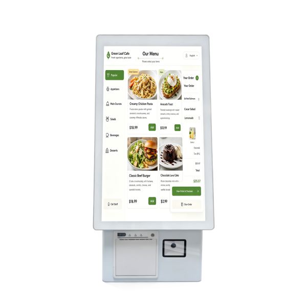 Countertop Self-Ordering Kiosk | 10-Point Touch Desktop POS Terminal for Fast Food Restaurants