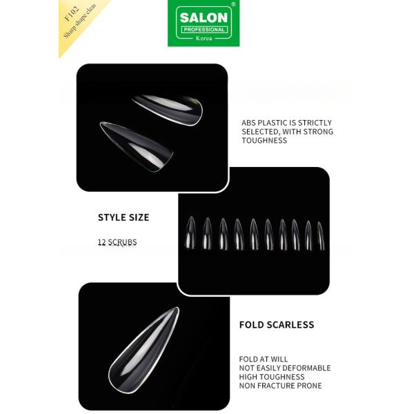 500PCS Long Soft Gel Almond on Nail 12 Sizes Sharp Shape Acrylic Nail Tips for Nail Extensions