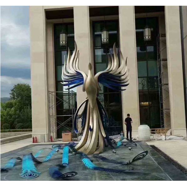 ODM 3.5m Height Outdoor Color Painted Modern Bronze Sculpture