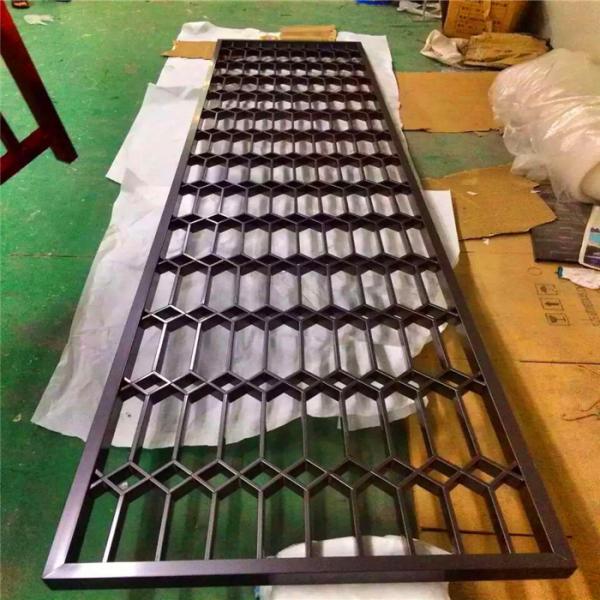 Top quality laser cutting  room divider screen antique bronze color brushed finish metal panel supplier