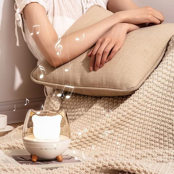 Creative Cute Cat Sleeping Night Light Wireless Speaker Colorful Atmosphere Light Home Decoration Music Night light For