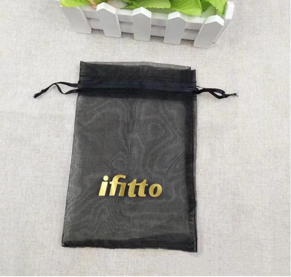 Custom Logo Printed Solid Organza Drawstring Dust Bag Mesh Gift Pouch