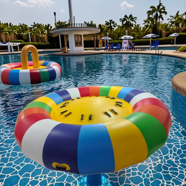 6-Person 8-Person Inflatable Water Disco Boat Crazy Boat with 3m Diameter for Water Amusement