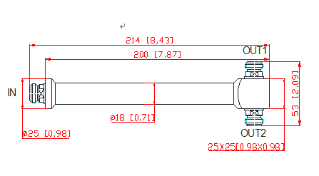 698-2700/3800 МГц 2-пути N женский разделитель питания