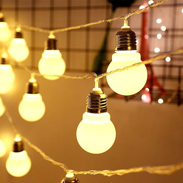 Battery LED string light Outdoor Warm White Fairy Lights Garland G50 Bulbs Garden Patio Wedding Christmas Decoration Lighting