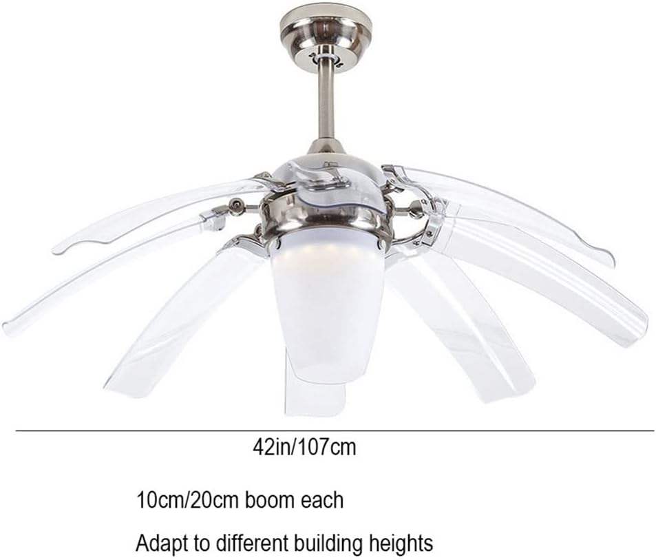SENKAI Modern Retro Luxury Invisible ABS 8 Fan Blade Ceiling Fan With Light Iron Lamp Body LED Ceiling Light для спальни