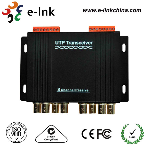 8-Channel Passive CCTV UTP Video Balun Transceiver for Differential Signal Transmission
