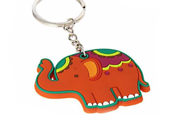 Double Sided Rubber Name Keychains , Custom Shaped Rubber Keychains Nickel Free