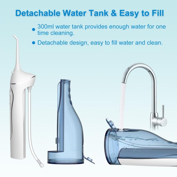 Flosser de água sem fio elétrico de plástico ABS DIY IPX7 Impermeável para limpeza de dentes