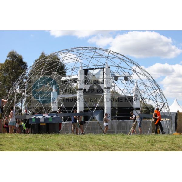 20m Heat Proof Aluminium Geodesic Dome Tent UV Resistant