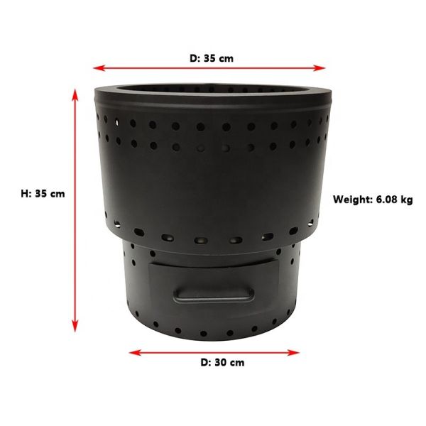 13.5 Inches Powder Coated Steel Fire Pit Smokeless Fire Pit Sliver Or Black