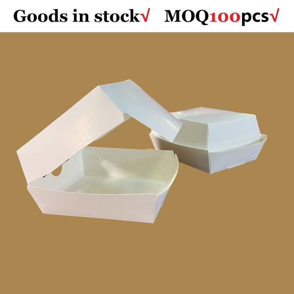 Goods in Stock Wholesale Foldable Cheap Customized Logo Food Takeaway Hamburger Full Printing Packing Box Packaging Food