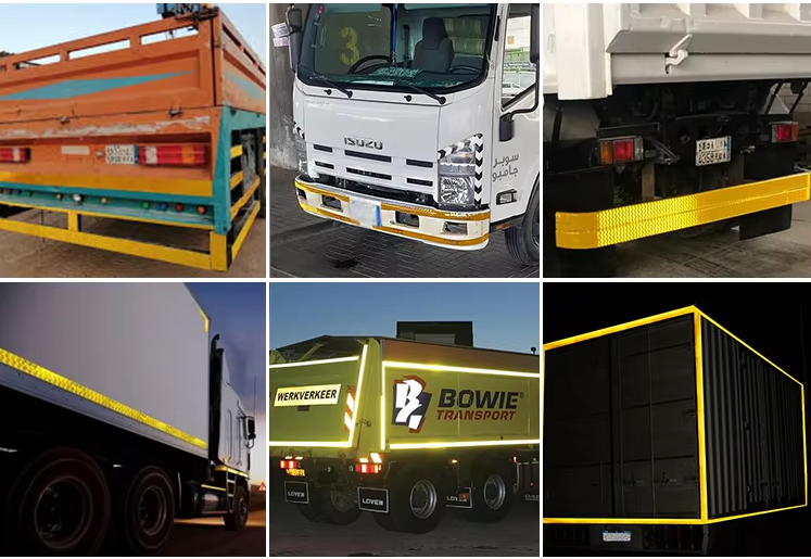 5 cm 7,5 cm 10 cm Arabe saoudien Avertissement réfléchissant Ruban de sécurité jaune SASO 2913 Ruban réfléchissant métallisé pour camions