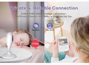 Auto Vox Portable Baby Monitor 2.8 pulgadas 2 Way Hablar con la visión nocturna