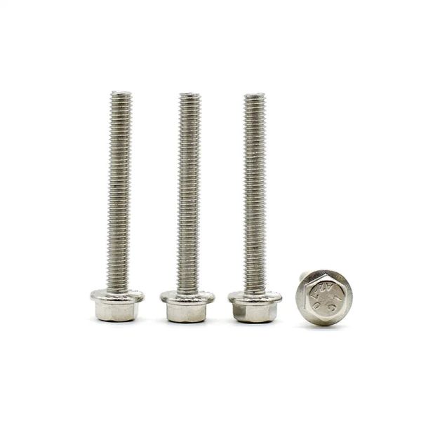 DIN 6921 Hex Flange Bolts 304 316 Stainless Steel M6-M12 Hex Bolt Full Threaded