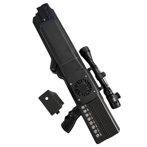 Long Range 1.5KM 8 Channel Portable Anti Drone Jammer Gun Wideband Interference