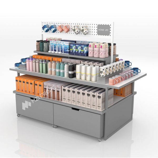 Home Products Gray Promotion Rack Retail Shop Display Furniture For Retail Shop Interior Design