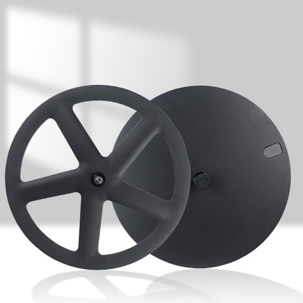 RUJIXU Factory 700C Carbon Wheel Closed Wheel Clincher or Tubular 5 Spoke Fixed Gear Carbon Wheelset