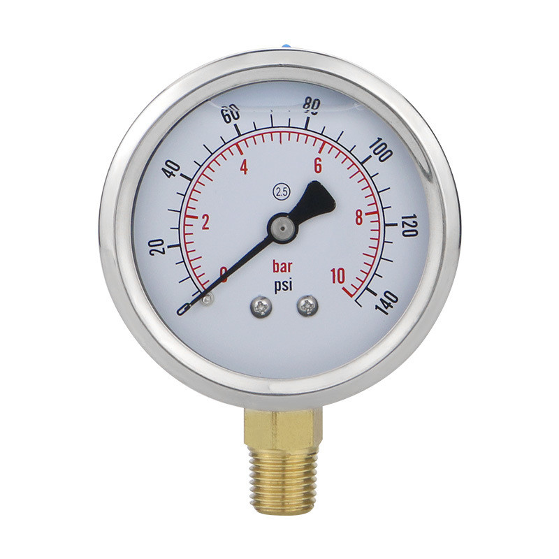 0.25kg Stainless Steel 2.5/63mm Analog Pressure Gauges for Hydraulic Water Gas Oil