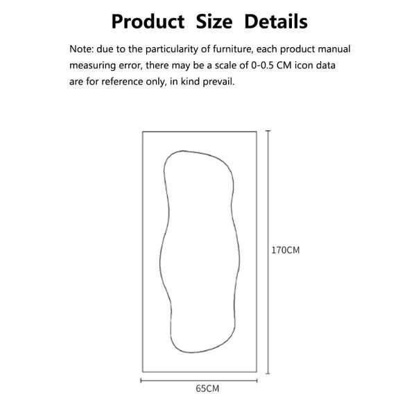 Asymmetrical Backlit Tall Lighted Mirror Floor Length Custom