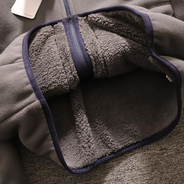 Embroidered polar fleece Unisex thickened warm stand collar men's jacket coat knitted