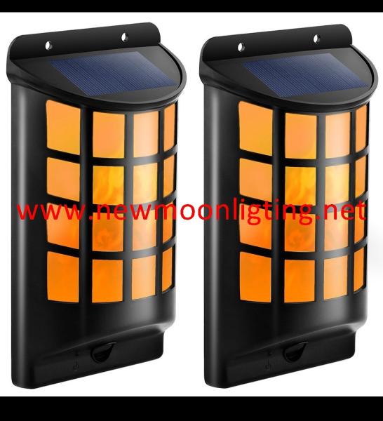 Solar Lights Waterproof Flickering Flames Wall Lights Outdoor Dark Sensor Auto On/Off Solar Powered Wall Mounted Night L
