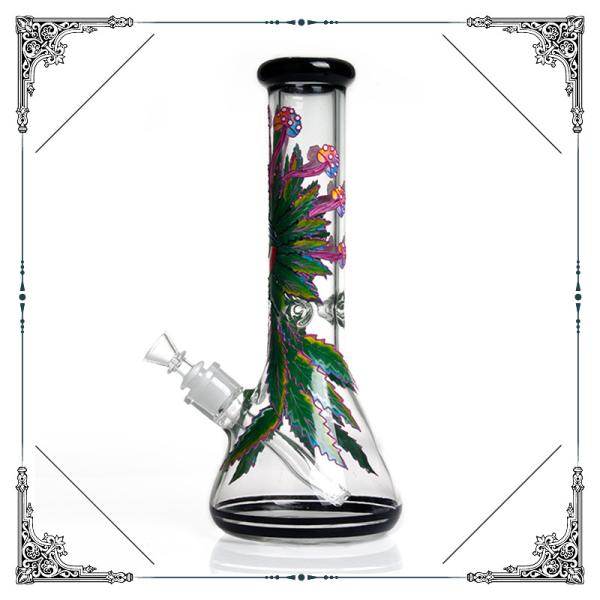 Green Eye Art Glass Bongs Hand Drawing 7mm Thickness Cigarette Shisha Hookah