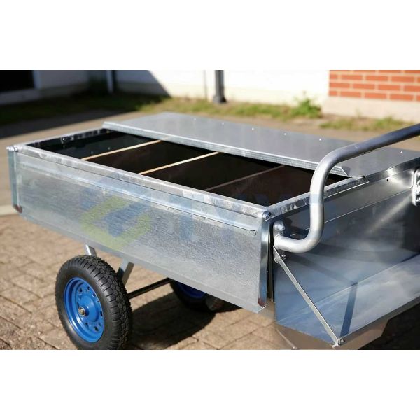 TYXD  Durable Galvanized Steel Horse Feed Storage Box, Large Capacity Horse Feed Cart