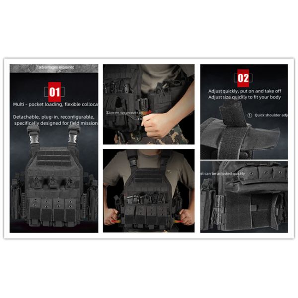 Quick Release Military Ballistic Armor 3kg 1000D Nylon NIJ IV Vest