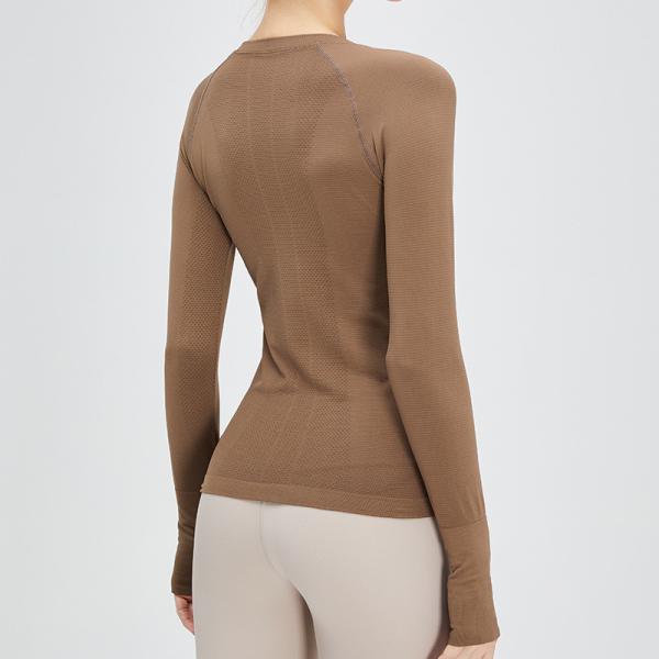 Seamless Long Sleeve Women Sports Equestrian Riding Tops With Thumb Hole