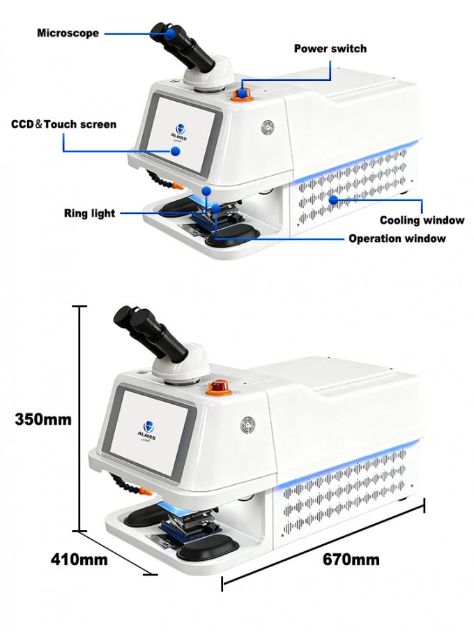 230W YAG Jewelry Laser Welder with Microscope and CCD Observation
