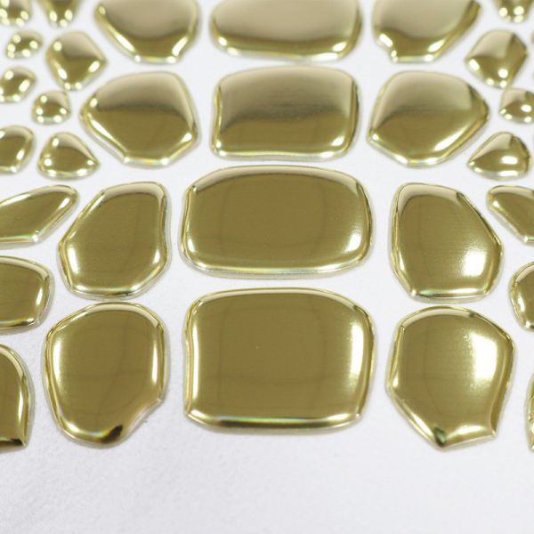 Factory Custom Metallic Gold TPU Heat Transfer Label - Irregular Shape Emblem for Luxury Apparel & Fashion Garments