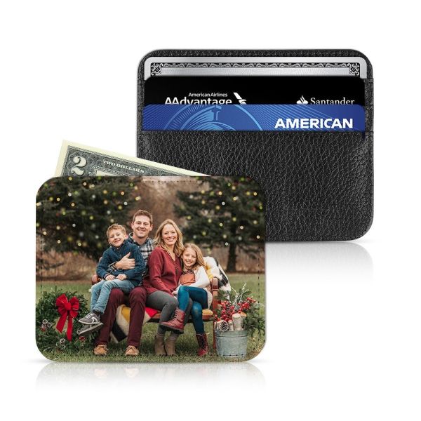 Custom Leather Cardholder Sublimation Leather ID Credit Card Holder
