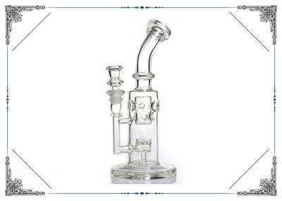 Straight Fab Glass Smoking Pipes With Honeycomb Jet Perc Bongs 14.4mm Joint Bowl