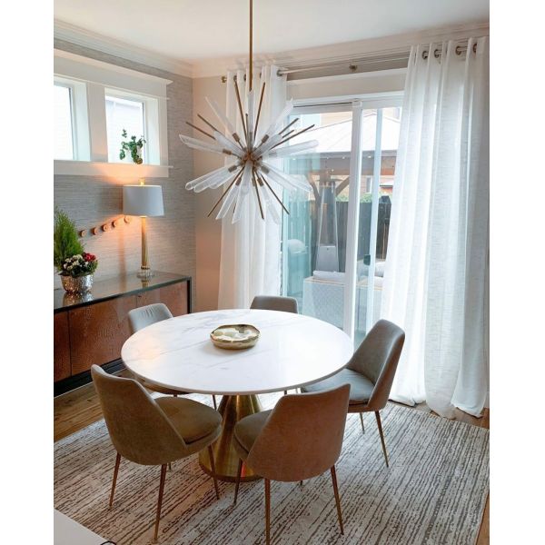 Marble Top Steel Gold Pedestal Tables For Coffee Living Room