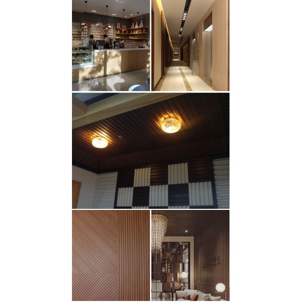 House Interior Wood Grain Aluminium Alloy Profile Fluted Wall 3d Ceiling Panels