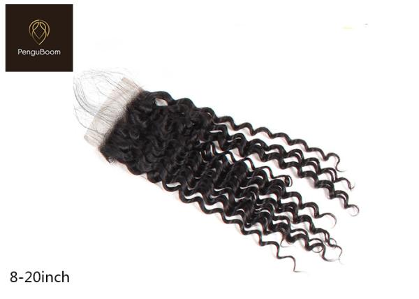 Natural 30.48cm 12inch Remy Human Hair Closure deep wave lace frontal With Baby Hair